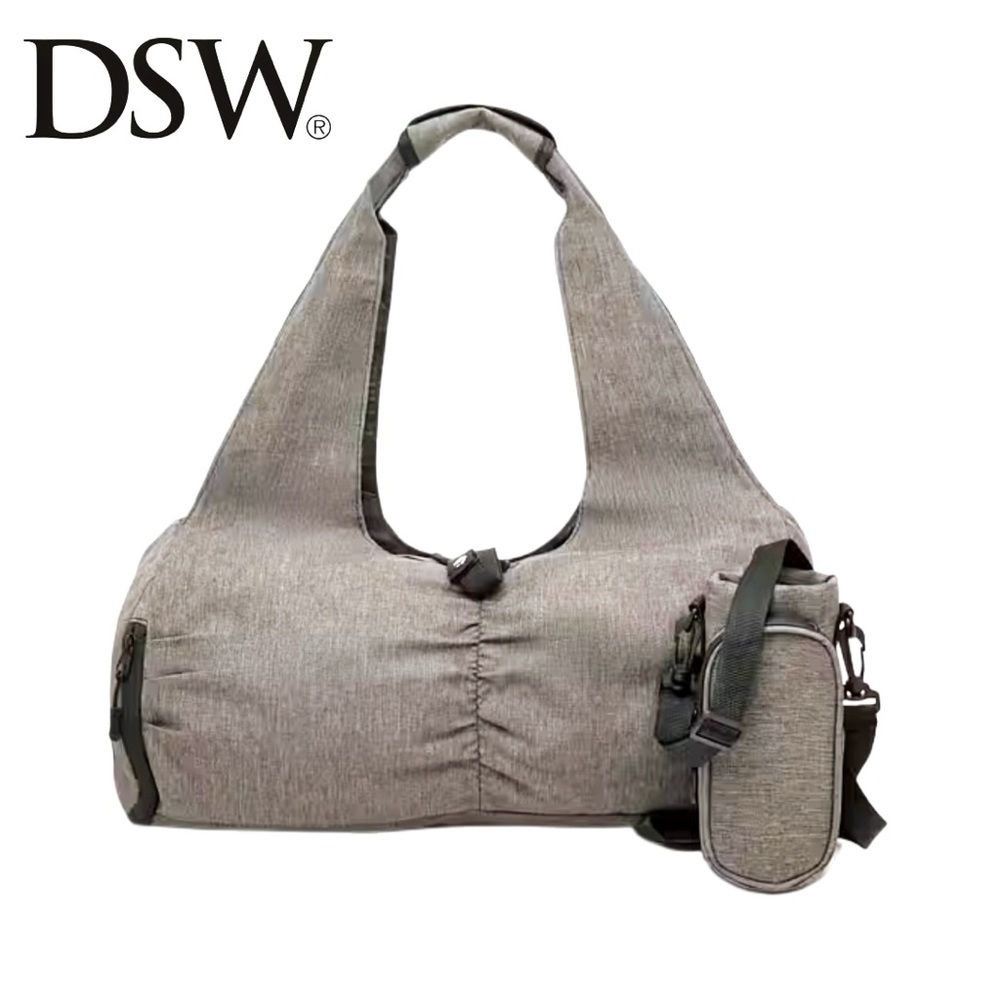DSW Tote, Gym Bag with Hydration Crossbody Bag. 2 Piece Set. Unisex, Gray NEW